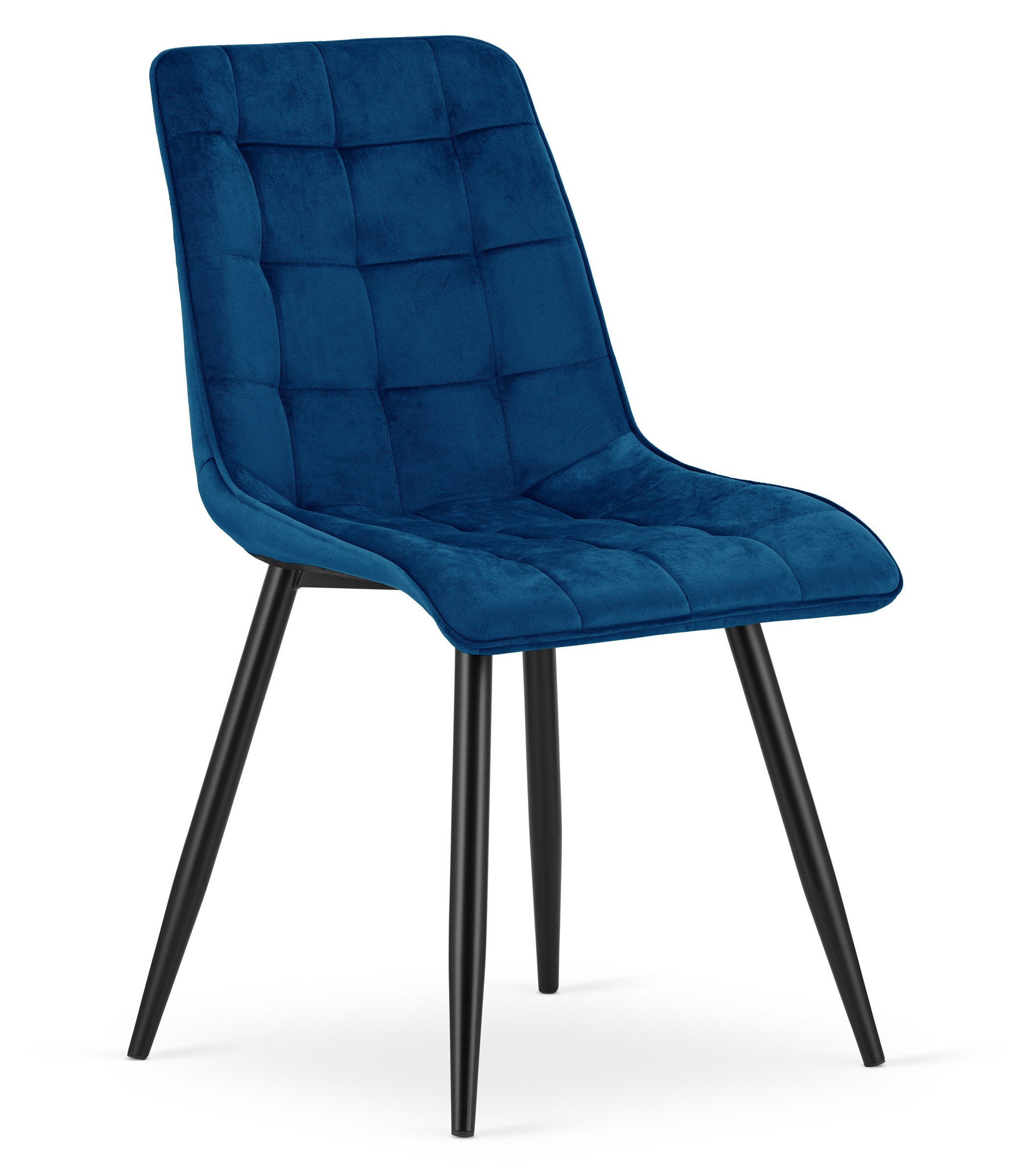 Krzesło Tapicerowane Aksamitne MEBLIVA Tiro 60 x 58 x 56 cm - Czarne