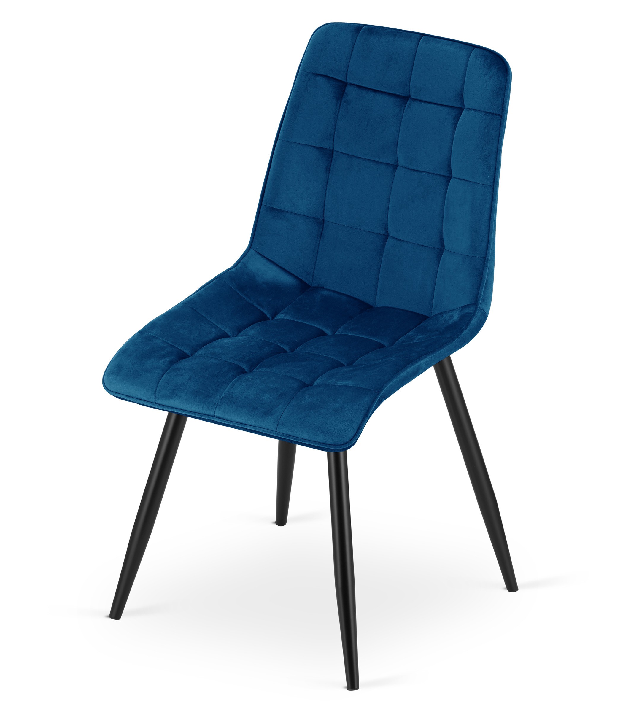 Krzesło Tapicerowane Aksamitne MEBLIVA Tiro 60 x 58 x 56 cm - Czarne
