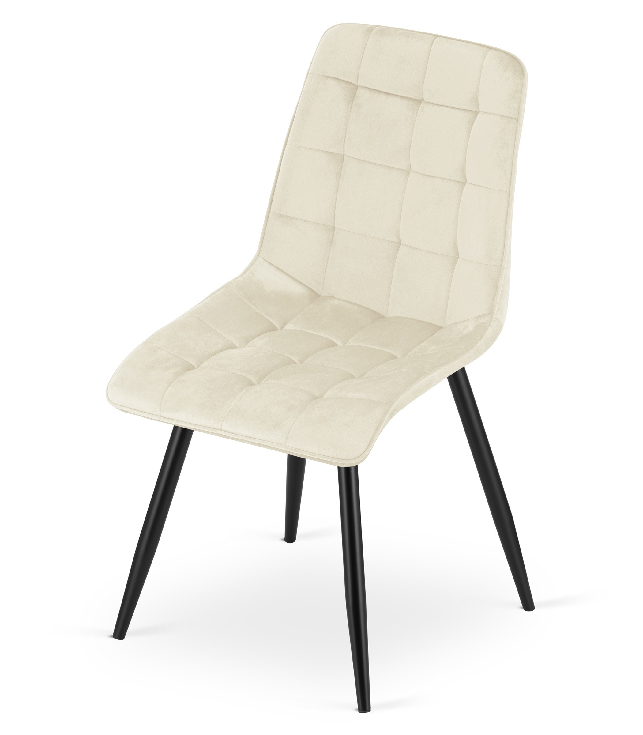 Krzesło Tapicerowane Aksamitne MEBLIVA Tiro 60 x 58 x 56 cm - Czarne