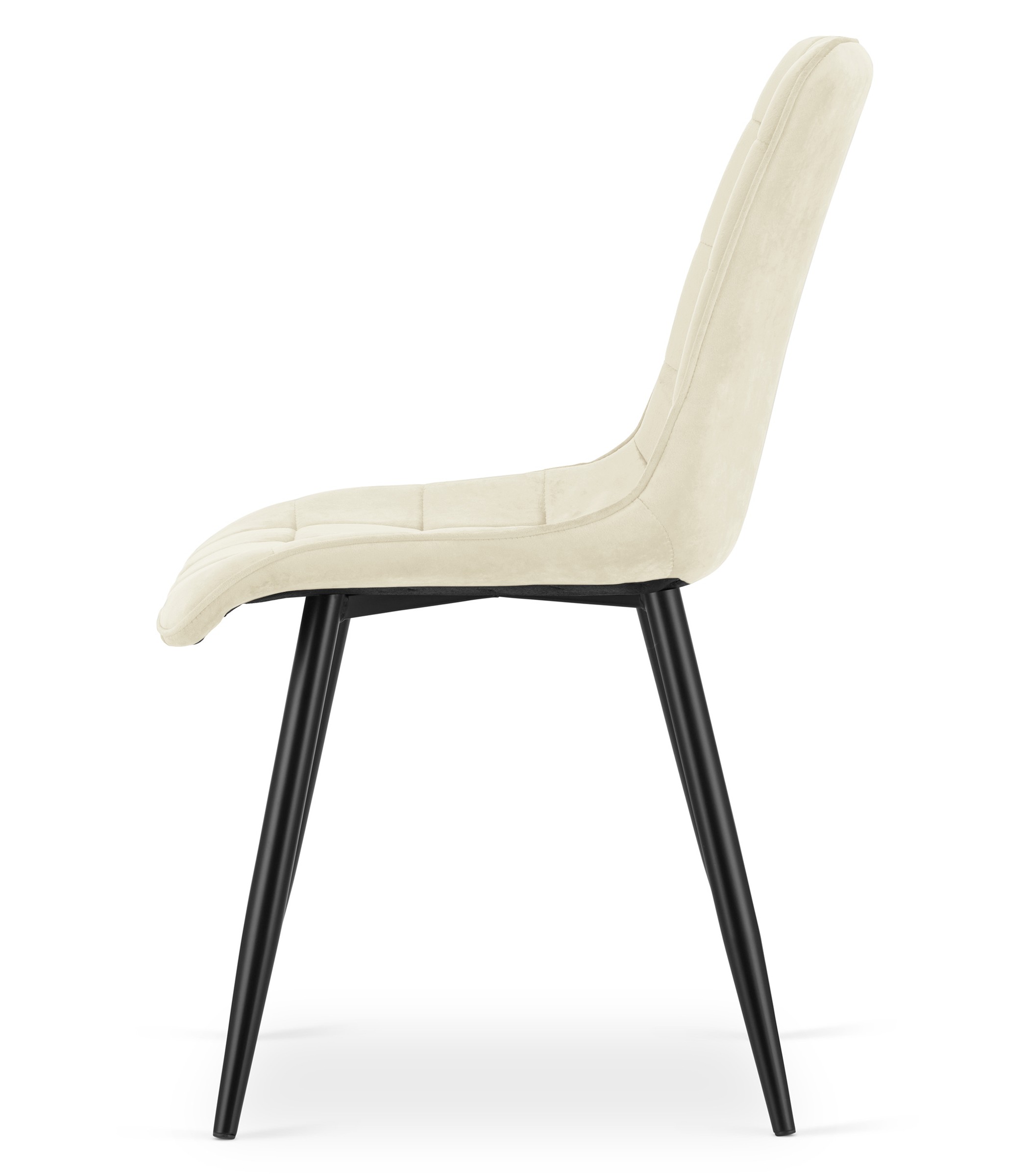 Krzesło Tapicerowane Aksamitne MEBLIVA Tiro 60 x 58 x 56 cm - Czarne