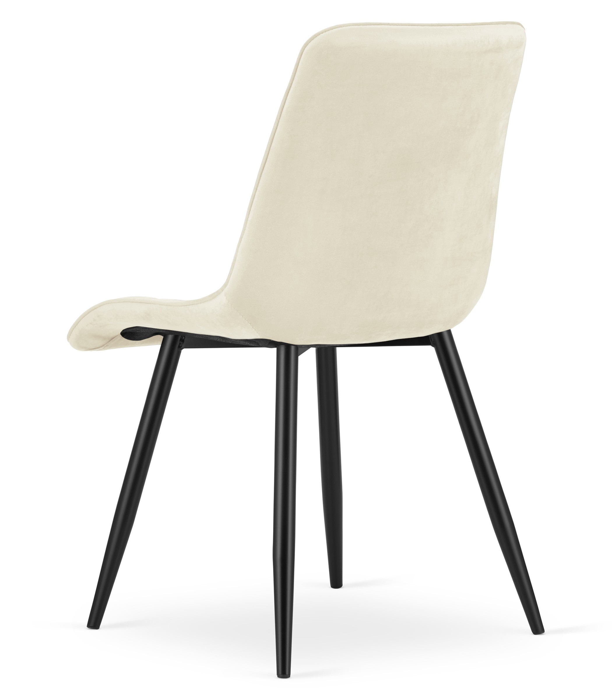 Krzesło Tapicerowane Aksamitne MEBLIVA Tiro 60 x 58 x 56 cm - Czarne