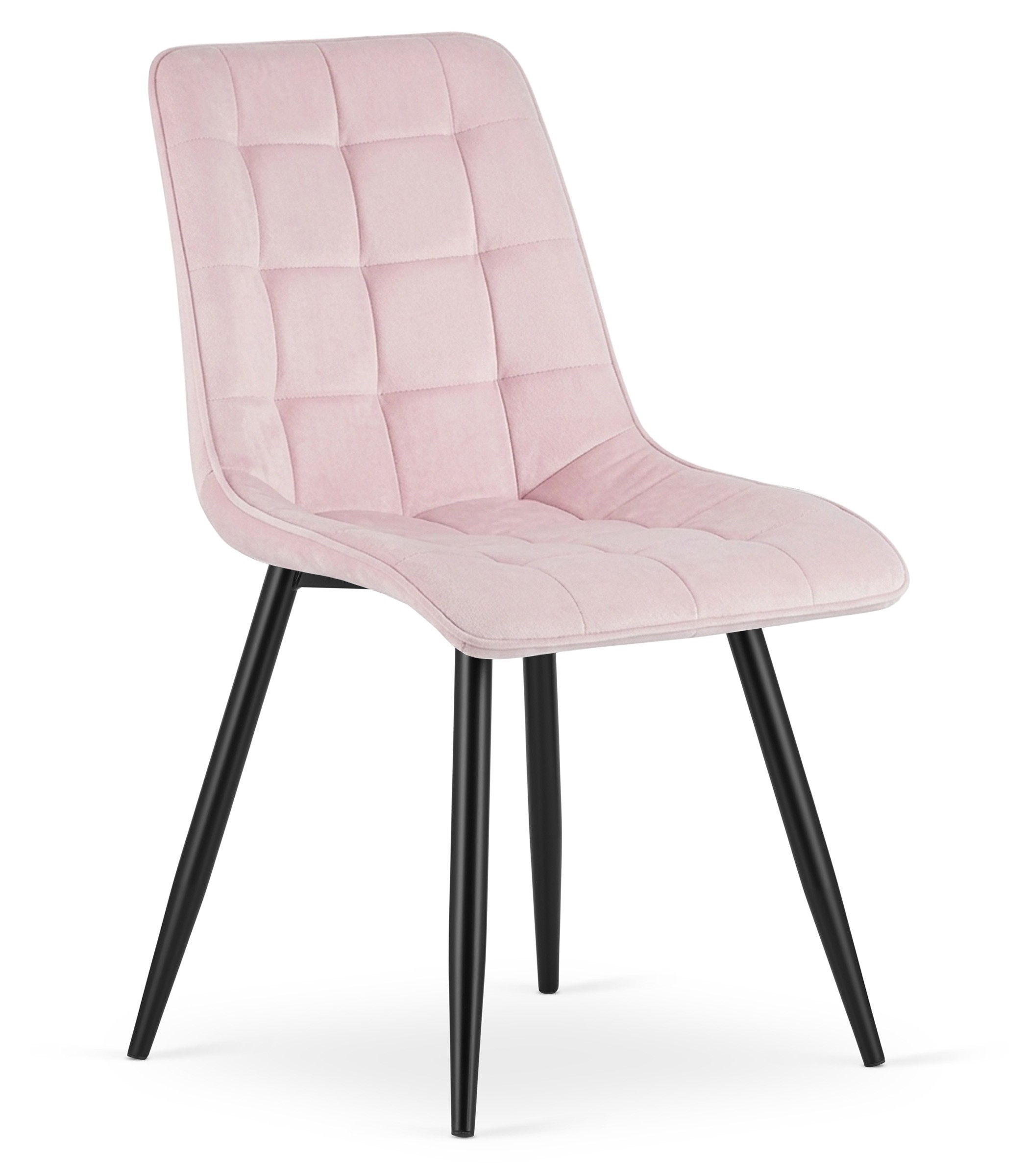 Krzesło Tapicerowane Aksamitne MEBLIVA Tiro 60 x 58 x 56 cm - Czarne