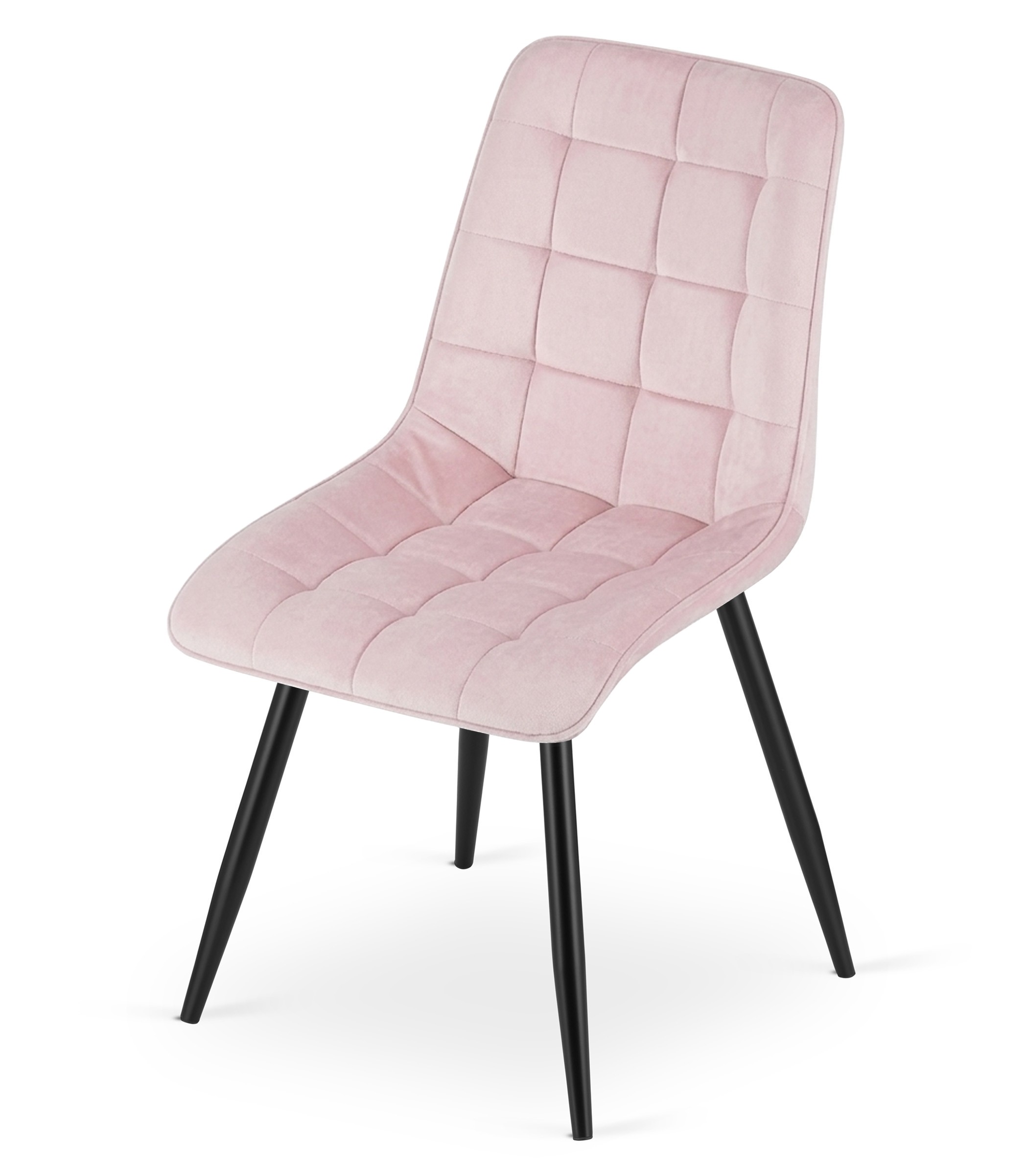 Krzesło Tapicerowane Aksamitne MEBLIVA Tiro 60 x 58 x 56 cm - Czarne