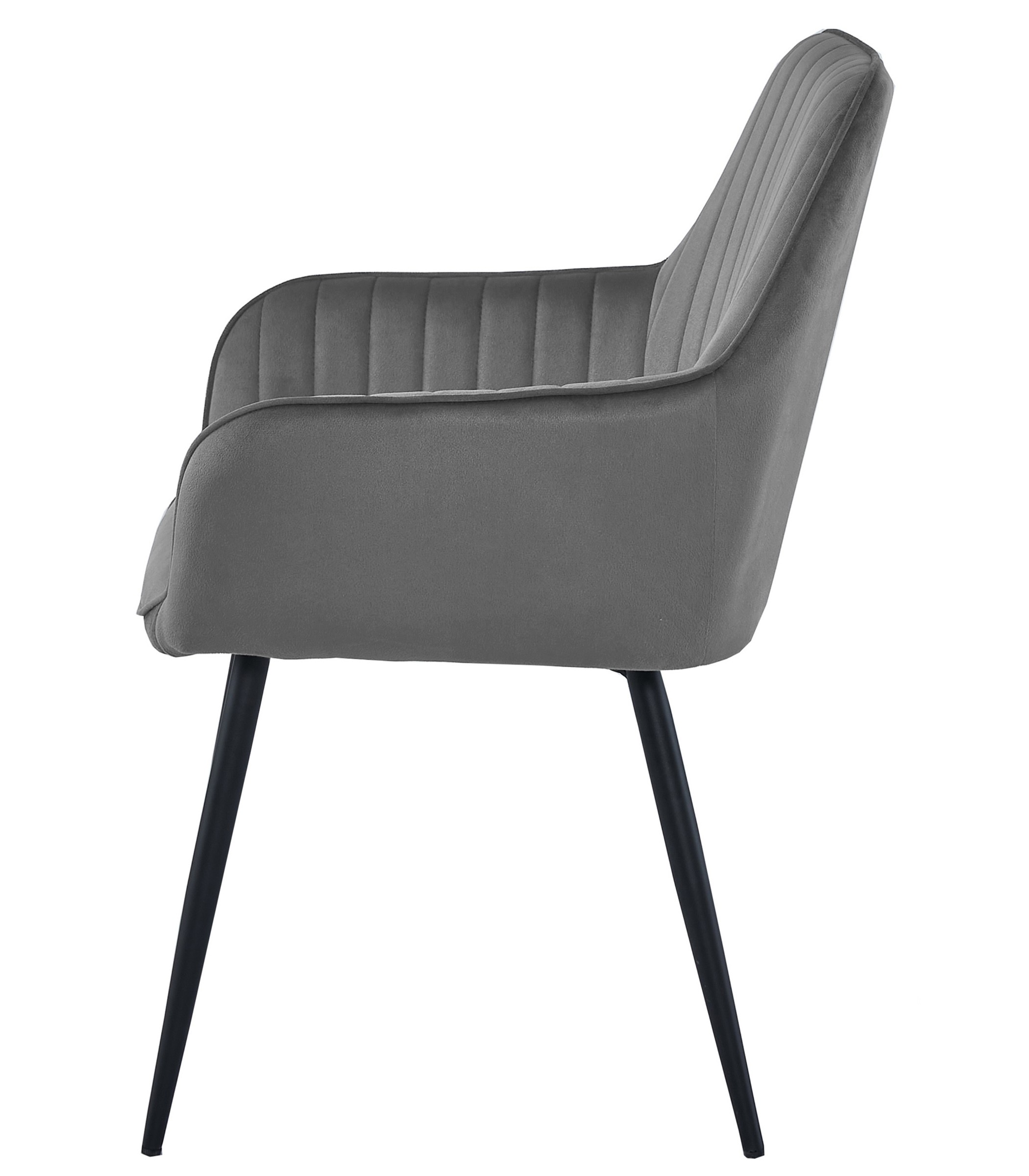 Krzesło MEBLIVA Mini Aksamitne Ciemny Szary Czarne 42 x 45.5 x 83.5 cm