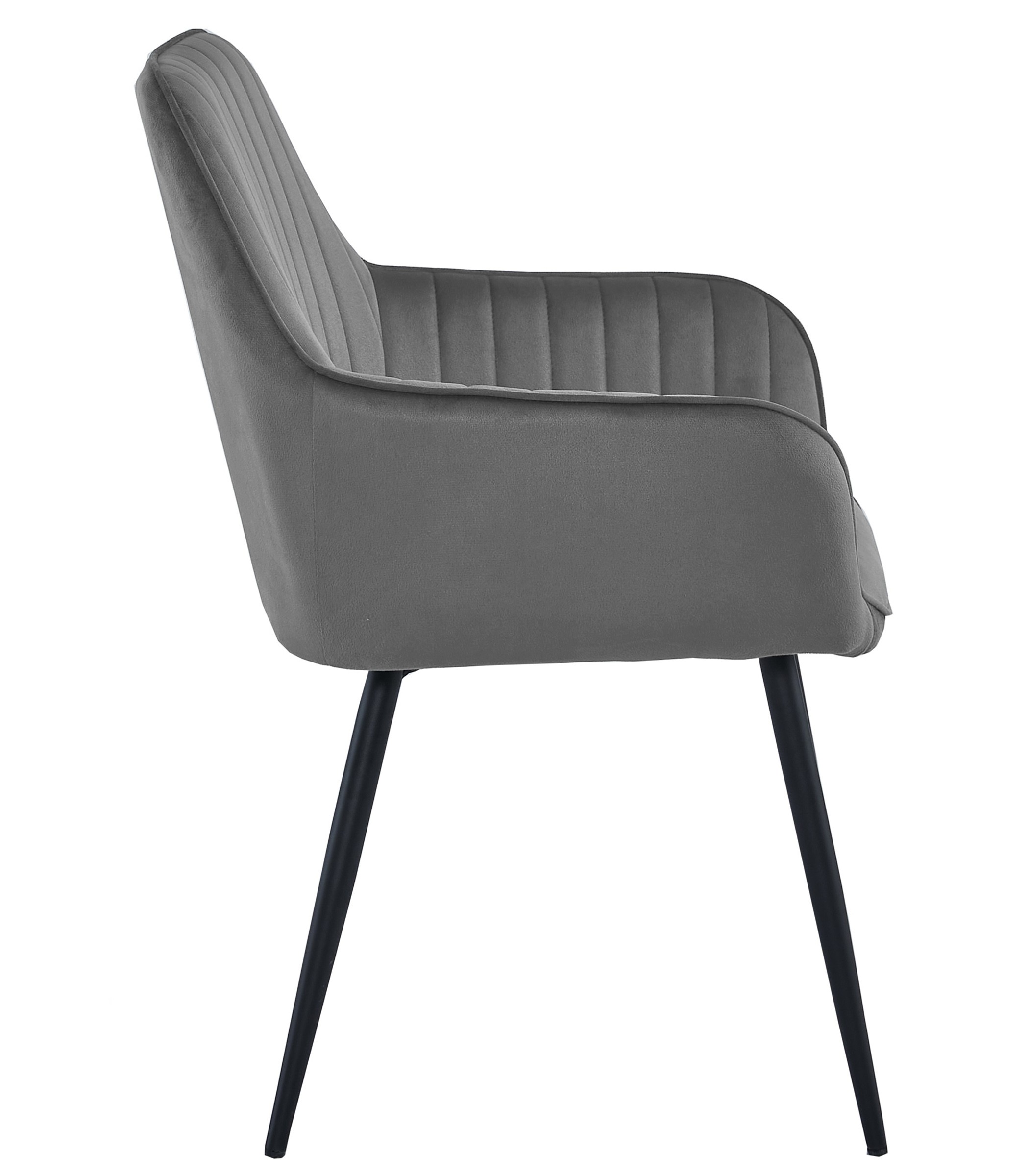 Krzesło MEBLIVA Mini Aksamitne Ciemny Szary Czarne 42 x 45.5 x 83.5 cm