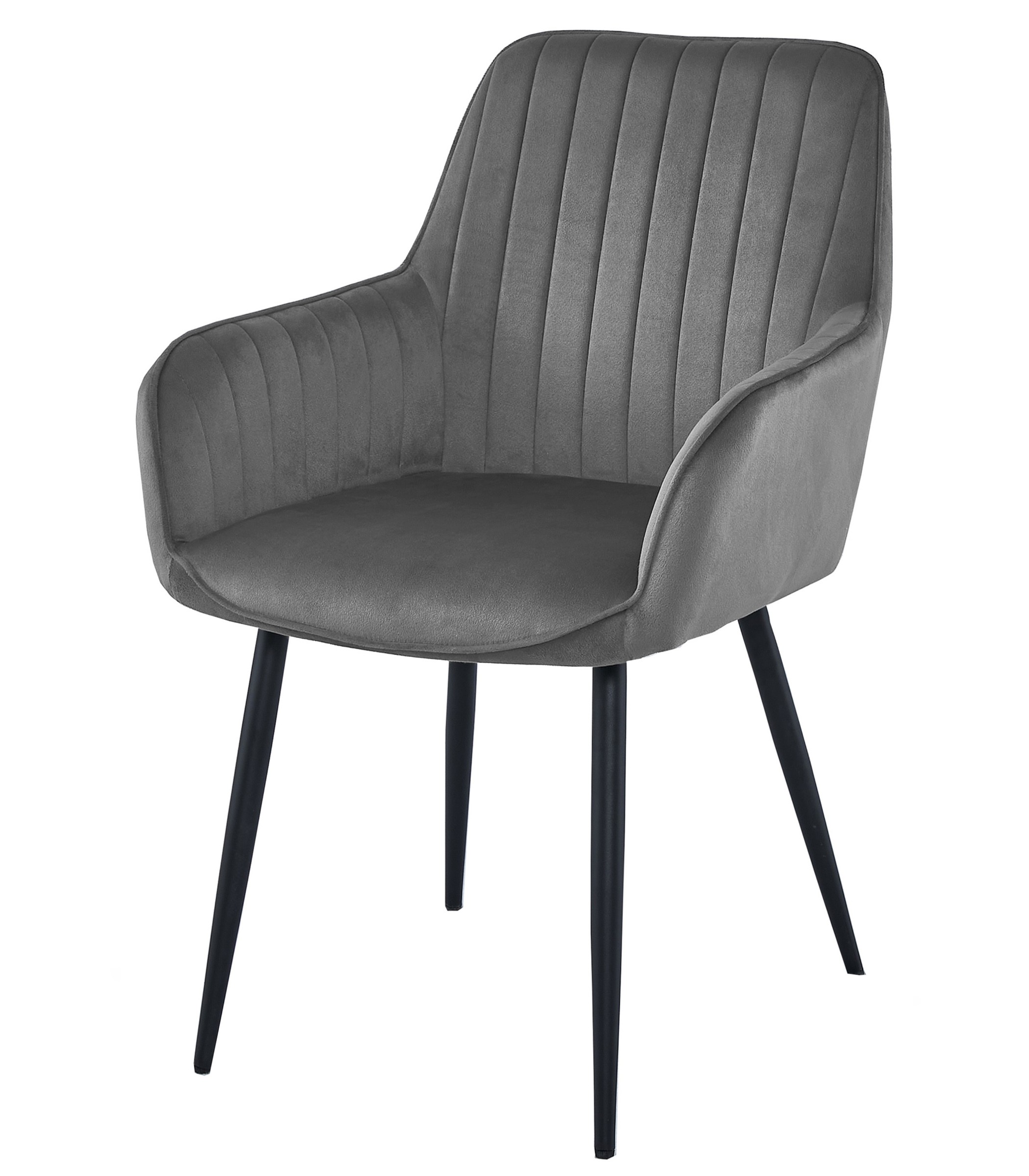 Krzesło MEBLIVA Mini Aksamitne Ciemny Szary Czarne 42 x 45.5 x 83.5 cm