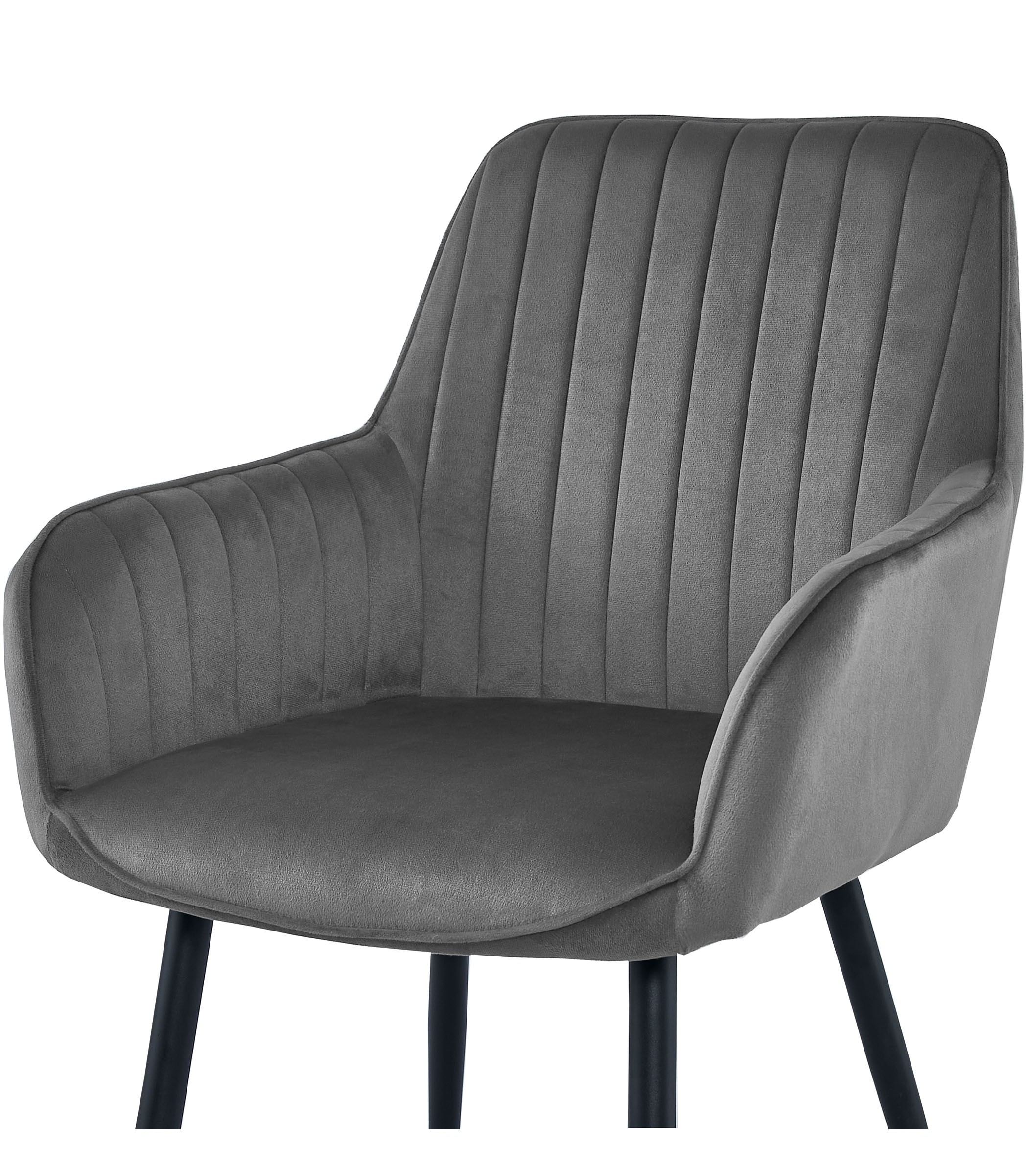 Krzesło MEBLIVA Mini Aksamitne Ciemny Szary Czarne 42 x 45.5 x 83.5 cm