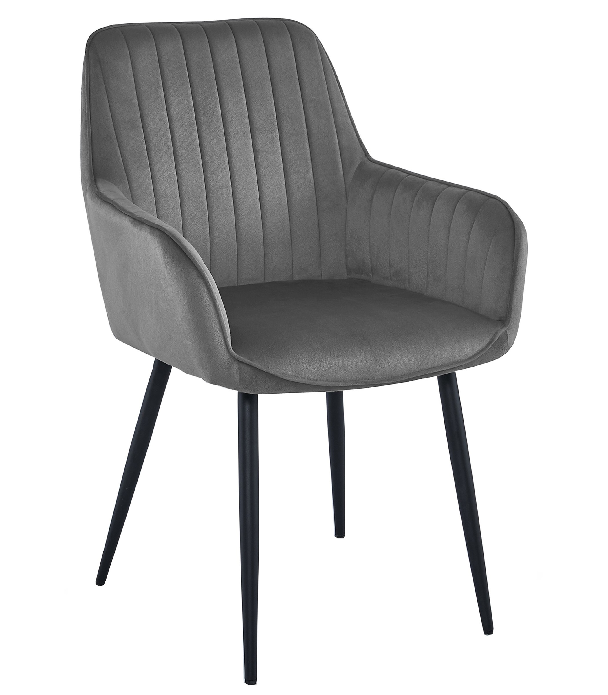 Krzesło MEBLIVA Mini Aksamitne Ciemny Szary Czarne 42 x 45.5 x 83.5 cm