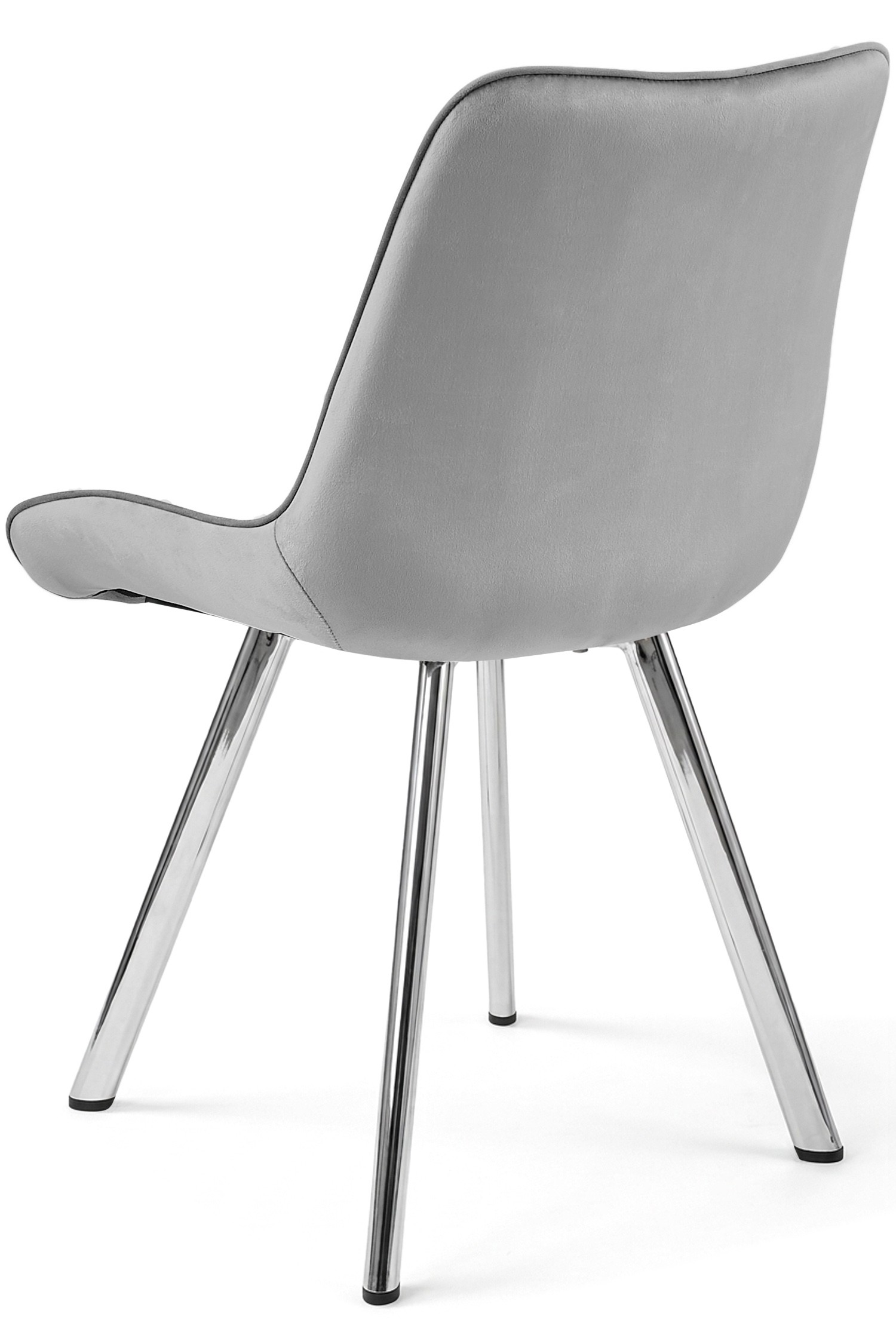 Krzesło Tapicerowane Aksamitne MEBLIVA Sikel 61 x 51 x 52 cm - Szare
