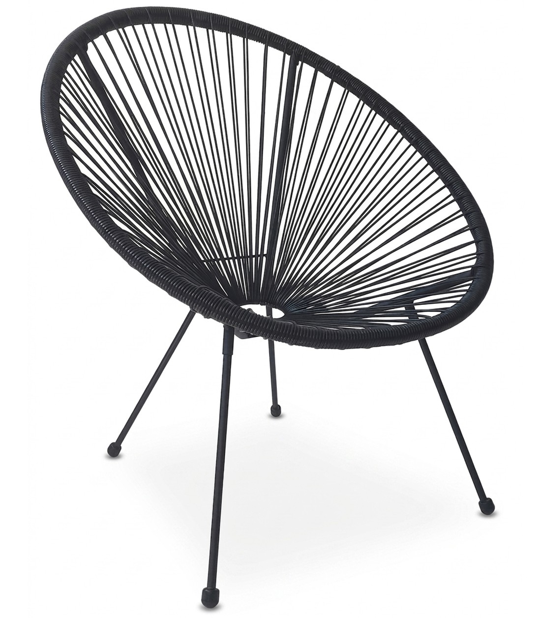 Krzesło Ogrodowe Technorattanowe MEBLIVA Gesir 74 x 42 x 89 cm - Czarne