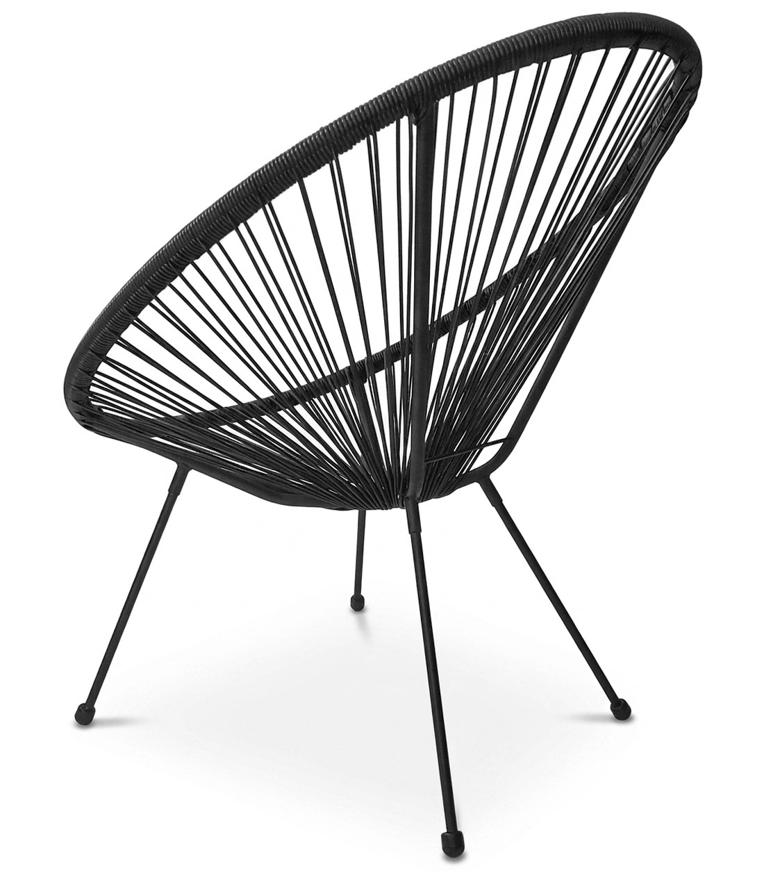 Krzesło Ogrodowe Technorattanowe MEBLIVA Gesir 74 x 42 x 89 cm - Czarne