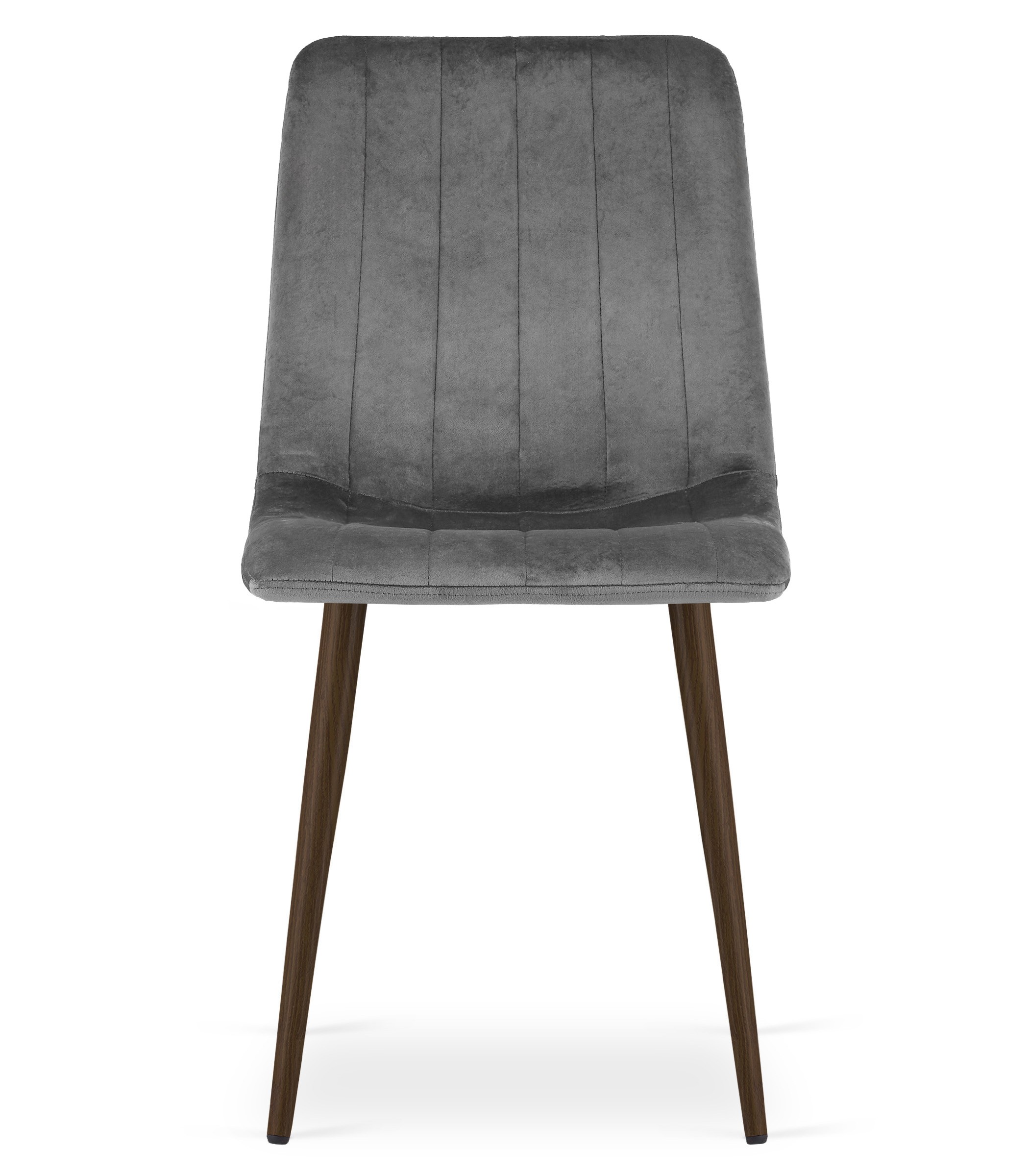 Krzesło Aksamit Ciemny Orzech MEBLIVA Dalol 61x52x41 cm - Szary
