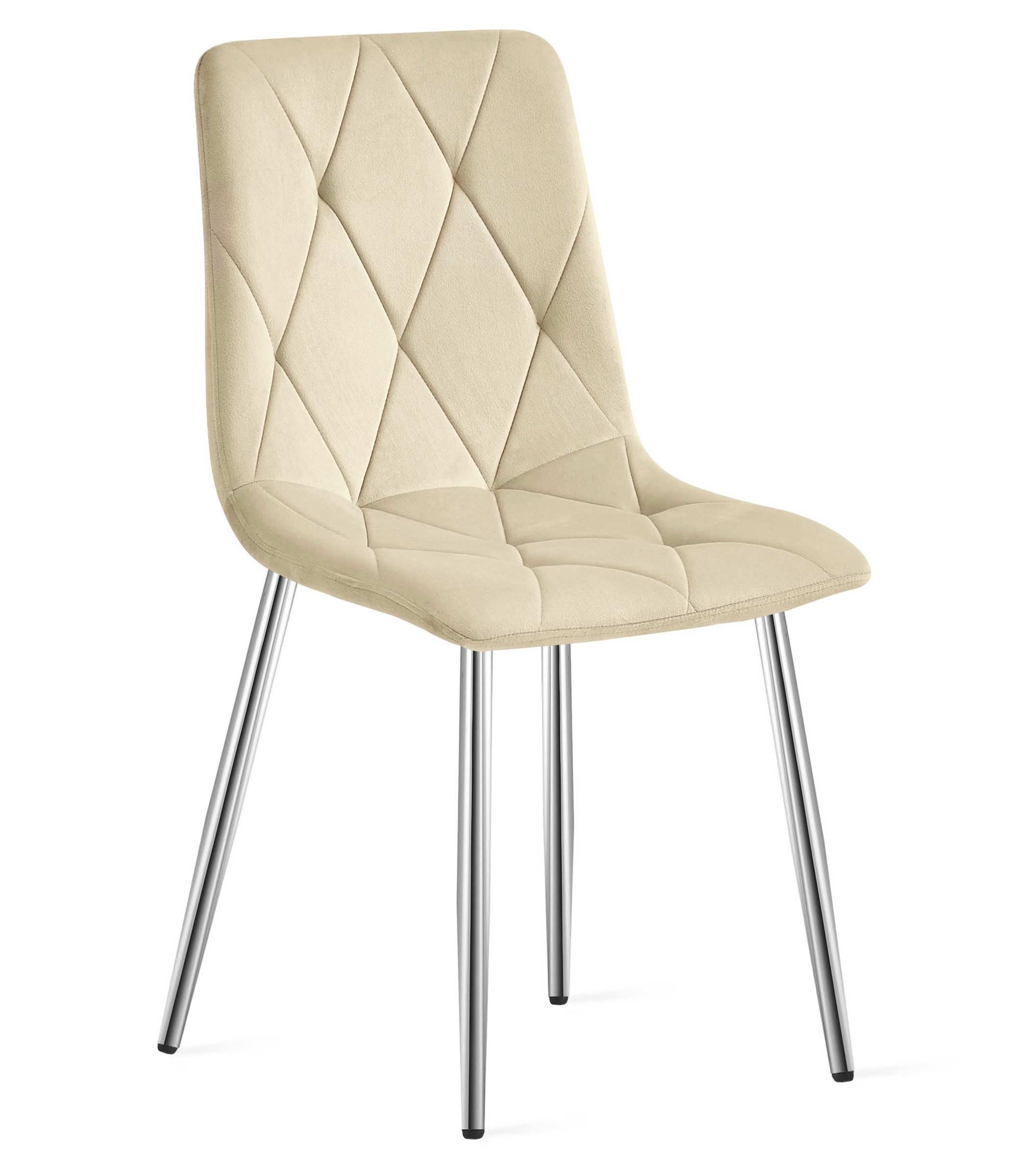 Krzesło Tapicerowane Aksamitne Do Salonu Jasne MEBLIVA Telo 61 x 52 x 41 cm