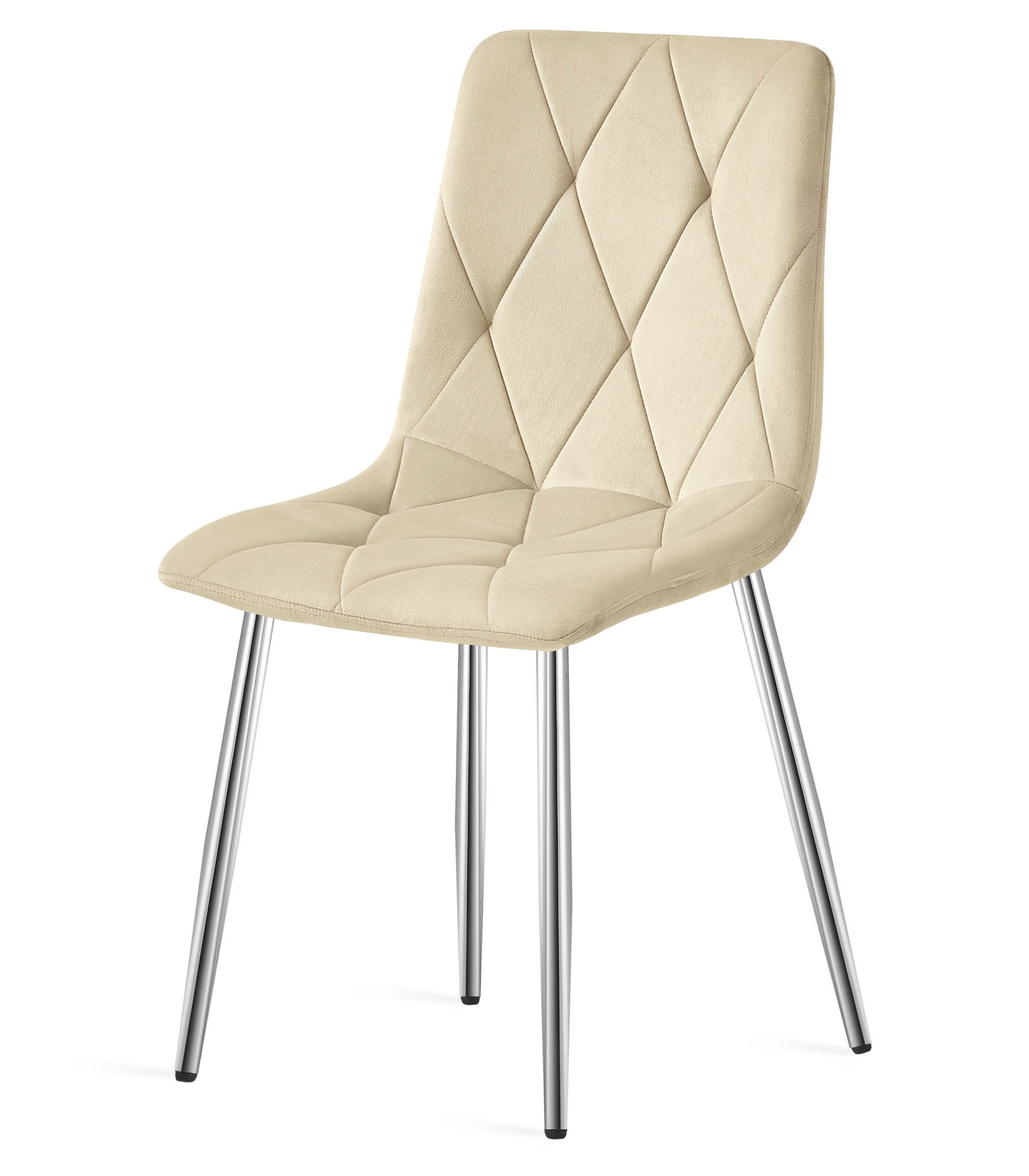 Krzesło Tapicerowane Aksamitne Do Salonu Jasne MEBLIVA Telo 61 x 52 x 41 cm