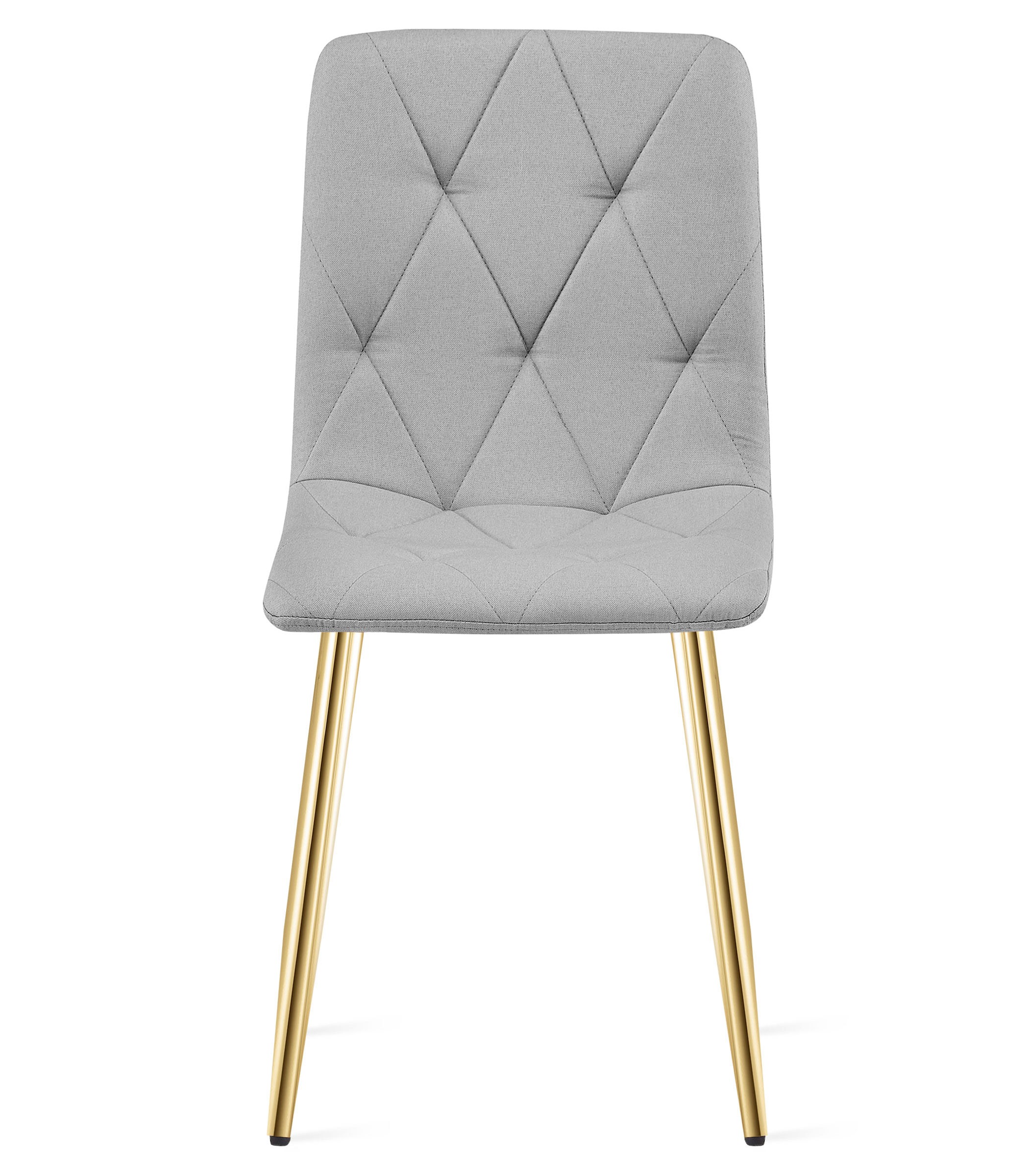 Krzesło Tapicerowane Do Jadalni Szare Złote MEBLIVA Telo 61 x 52 x 41 cm