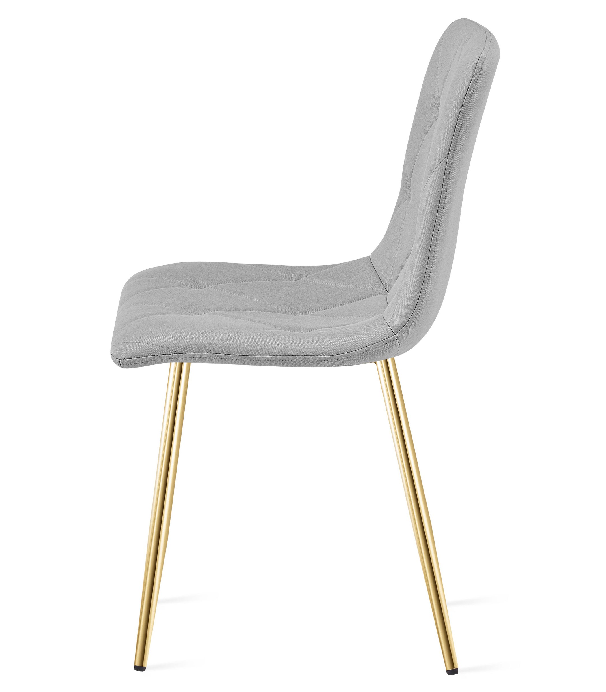 Krzesło Tapicerowane Do Jadalni Szare Złote MEBLIVA Telo 61 x 52 x 41 cm
