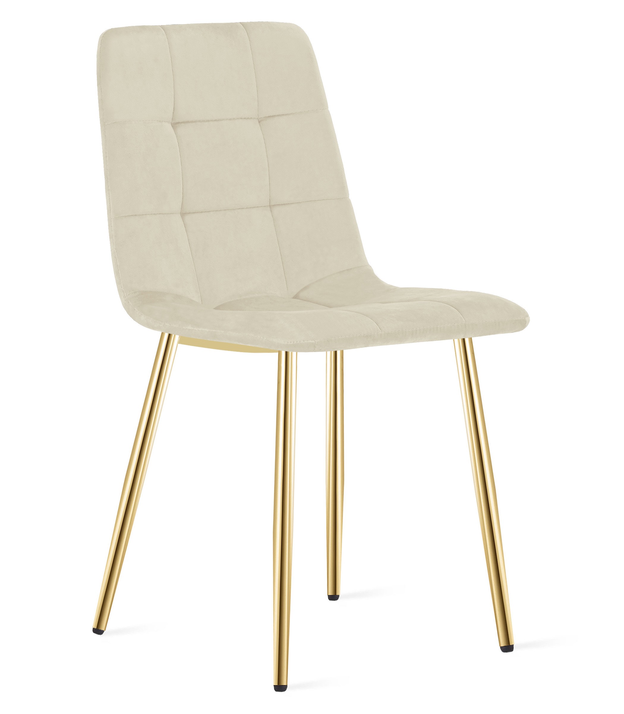 Krzesło Aksamit Jasny MEBLIVA Gupa 61x52x41 cm - Złote