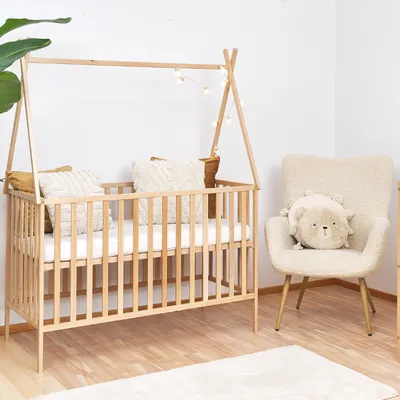 Łóżeczko TIPI 120×60 Naturalne Drewno