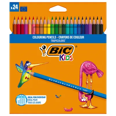 BIC Kids Tropicolors Kredki Ołówkowe Pudełko 24 Sztuki
