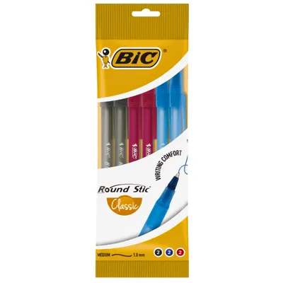 BIC Round Stic Classic Długopis Mix 6 Sztuk