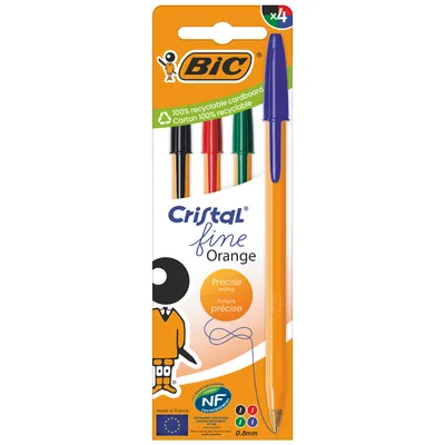 BIC Cristal Fine Orange Długopis Mix 4 Sztuki