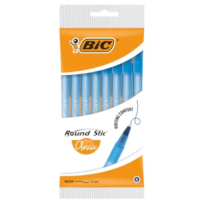 BIC Round Stic Classic Długopis 8 Sztuk - Niebieski