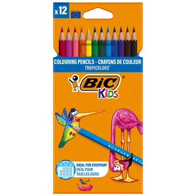 BIC Kids Tropicolors Kredki Ołówkowe Pudełko 12 Sztuk
