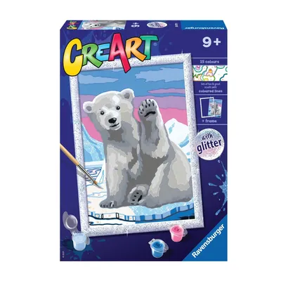 Kreatywny Zestaw Dla Dzieci Miś Polarny Z Brokatem Creart Seria D 20079