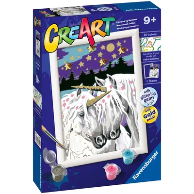 Malowanie Po Numerach Jednorożce RAVENSBURGER Creart 30 x 40 cm