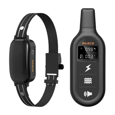 Obroża Antyszczekowa ROJECO PD521 1000m Zasięg - Czarna