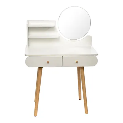 Toaletka SCANDI Z Okrągłym Lustrem 40cm, 120x80x40cm