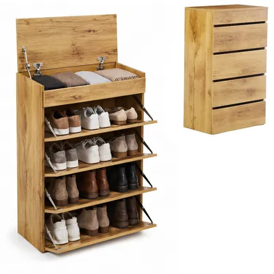 Szafka Na Buty, 4 Półki + Schowek, 99x36x60 cm