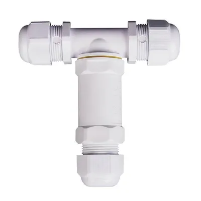 Złączka Mufa Hermetyczna 3X3PIN Trójnik 0.5-4MM2 Średnica Przewodu 8-12MM IP68 V-TAC VT-869 - Biała