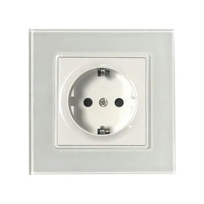 Gniazdo Szklane 16A 86x86mm V-TAC VT-5711 - Białe