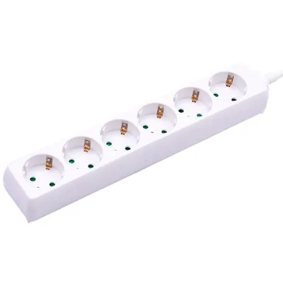 Przedłużacz 6 Gniazd V-TAC (3g 1.5MM2 x 1.5m) VT-1106 - Biały