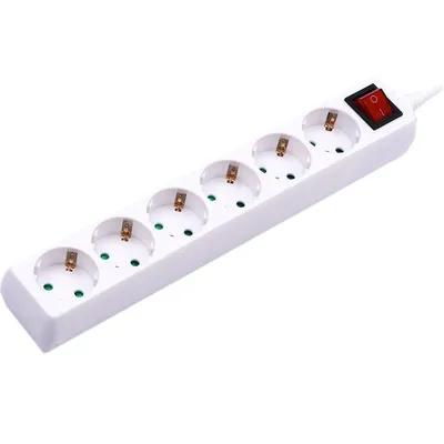 Przedłużacz 6 Gniazd Z Włącznikiem V-TAC (3g 1.5MM2 x 1.5m) VT-1116 - Biały