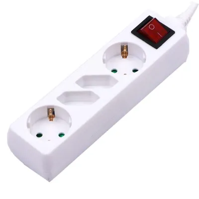 Przedłużacz 4 Gniazda Z Przełącznikiem V-TAC 2+2 (3g 1.5MM2 x 1.5m ) VT-1117 - Biały