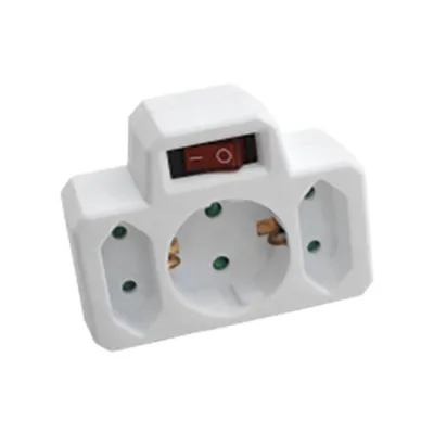 Rozgałęźnik 3X (2+1) Z Włącznikiem 16A 250V V-TAC VT-1010