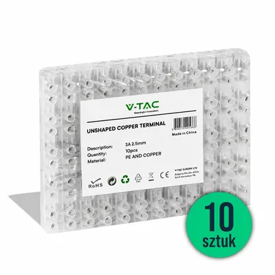 Kostka Elektryczna Listwa Zaciskowa V-TAC 3A 2.5mm (Opak. 10szt)