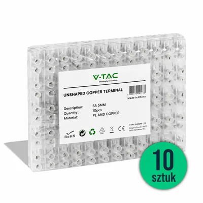 Kostka Elektryczna Listwa Zaciskowa V-TAC 5A 5mm (Opak. 10szt)