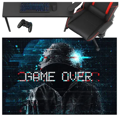 Dywan Gamingowy Mata Pod Fotel 170x120 Antypoślizgowy - GameOver 150x100 cm