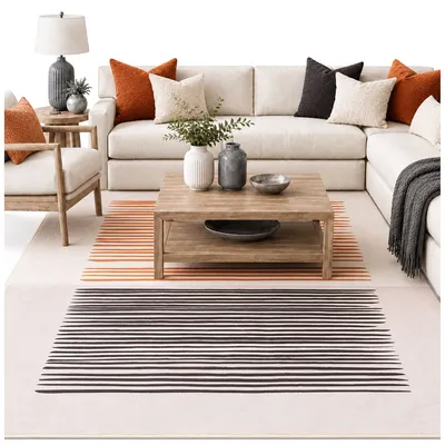 Dywan Novo 200x140 cm Miękki Do Salonu Sypialni - Piaskowe Linie