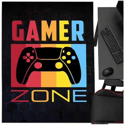 Dywan Gamingowy Mata Pod Fotel Antypoślizgowy 160x120 - Gamer Zone 160x120 cm