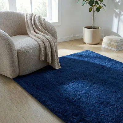 Dywan Rabbit 170x120 cm Miękki Do Salonu I Sypialni - Granatowy