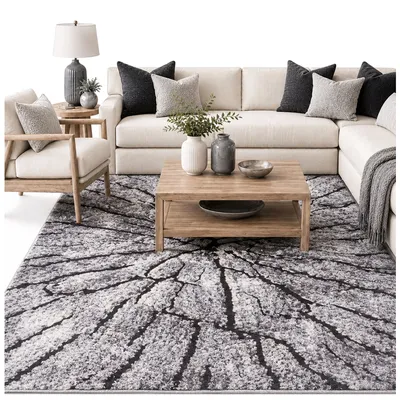 Dywan Novo 300x200 cm Miękki Velvet Do Salonu I Sypialni - Szary Pień