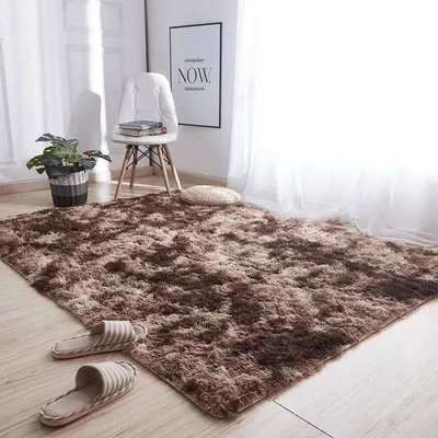 Dywan Shaggy Ombre 160x120 cm Do Salonu I Sypialni - Kawowy