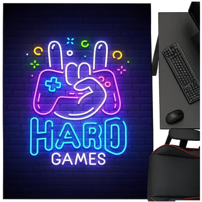 Dywan Gamingowy Mata Pod Fotel 160x120 Antypoślizgowy Hard Games 150x100 cm