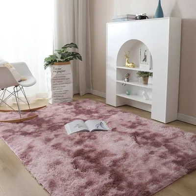 Dywan Shaggy Ombre 150x80 cm Do Salonu I Sypialni - Różowo-Fioletowy