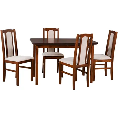 Stół DS3 Orzech Laminat + Krzesła DK7 (4 Szt.) Orzech / 11B