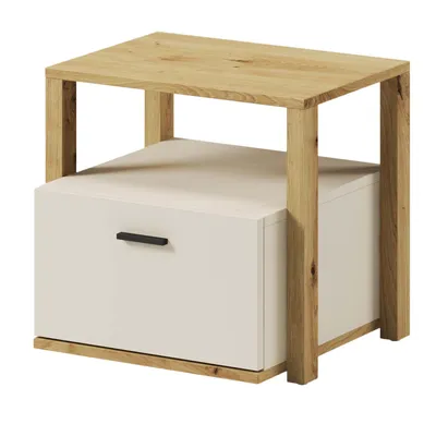 Stolik Nocny Dąb Artisan/Beż/Truflowy LENNY LY07